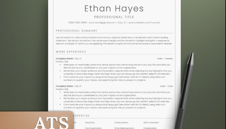 ats cv template free download word